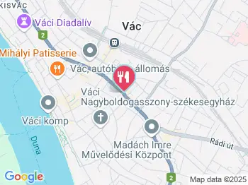 Oázis Cukrászda Vác a térképen