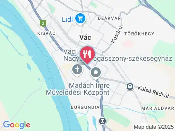Revóczi Étterem Vác a térképen