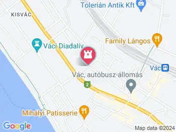 Váci Erzsébet sétány Vác a térképen