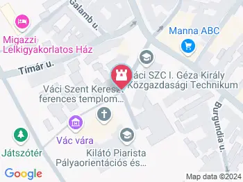 Váci vár maradványai Vác a térképen