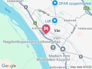 Vadász Panzió Vác a térképen