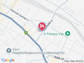 Vörössipka Hotel Vác a térképen