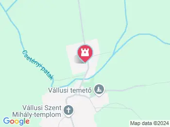 II. Rákóczi Ferenc Vállus a térképen