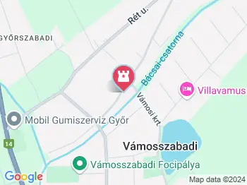Első világháborús hősi emlékmű Vámosszabadi a térképen