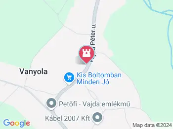 Vajda Péter Szülőháza Vanyola a térképen