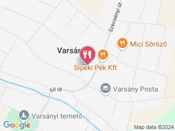 Rozmaring Étterem Varsány a térképen