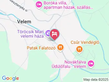 Petra Apartmanok Velem a térképen