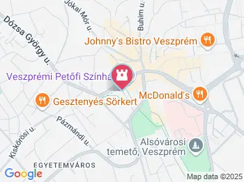 Díszkút, női alakkal Veszprém a térképen