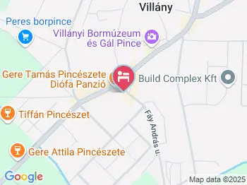 Diófa Panzió Villány a térképen