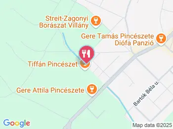 Tiffán's Pincészet Villány a térképen