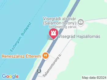 Dunakanyari hajókörjárat Visegrád a térképen