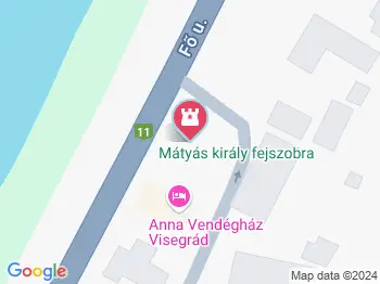 Mátyás király fejszobra Visegrád a térképen