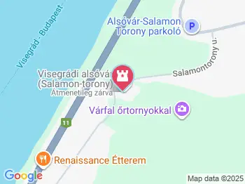 Salamon-torony Visegrád a térképen