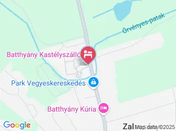 Batthyány Kastélyszálló Zalacsány a térképen