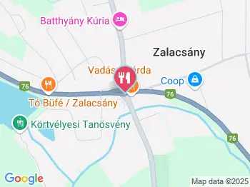 Vadászcsárda Zalacsány a térképen