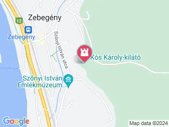 Kós Károly kilátó Zebegény a térképen