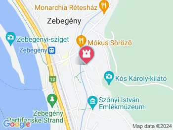 Sziklakápolna Zebegény a térképen