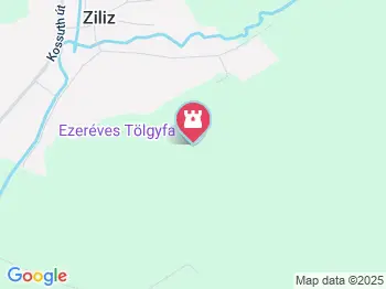 Ezeréves Tölgyfa Ziliz a térképen