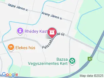 Rhédey Kastély Zsáka a térképen