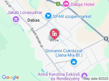 Dabas - Gyón a térképen