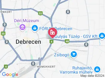 Debrecen kilátó a térképen