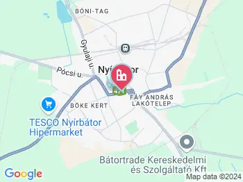 Nyírbátor kastély a térképen