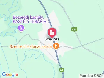 Szedres kastély a térképen