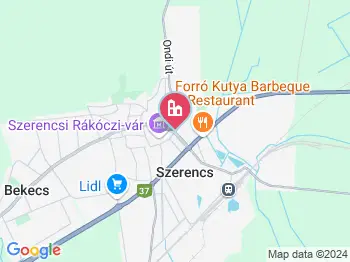 Szerencs termálfürdő a térképen