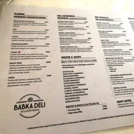 Babka Deli, Budapest - Étlap/itallap