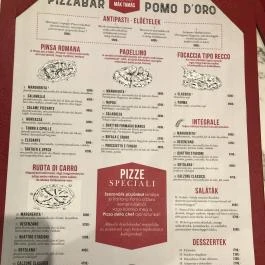 Pizzabar Pomodoro, Budapest - Étlap/itallap