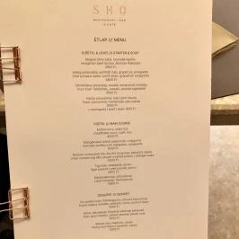 SHO Restaurant, Bar & Café Budapest - Étlap/itallap