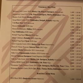 Wine Not? Hungarian Wine Shop & Bar, Budapest - Étlap/itallap
