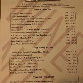 Wine Not? Hungarian Wine Shop & Bar, Budapest - Étlap/itallap