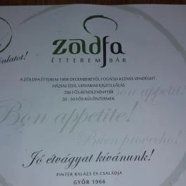 Zöldfa Vendéglő Győr - Étlap/itallap