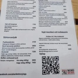 Butchers Kitchen - A Hentes Konyhája, Budapest - Étlap/itallap