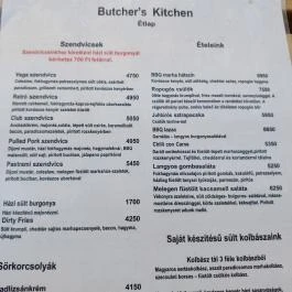 Butchers Kitchen - A Hentes Konyhája, Budapest - Étlap/itallap