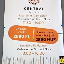 CEU Central Canteen - Nádor utca Budapest - Étlap/itallap