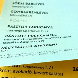 Fruska Bistro - Nádor utca Budapest - Étlap/itallap