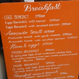 Fruska Bistro - Nádor utca Budapest - Étlap/itallap