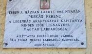 Puskás Ferenc-emléktábla Dunaföldvár - Egyéb