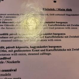 Hétfogás Fogadó étterme Villány - Étlap/itallap