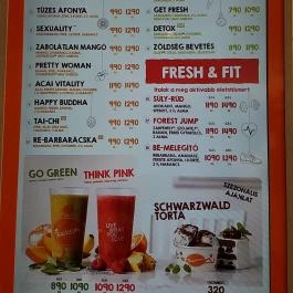 Fruitisimo - Allee, Budapest - Étlap/itallap