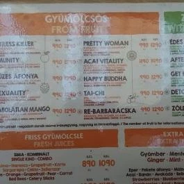 Fruitisimo - Árkád, Budapest - Étlap/itallap