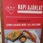 Séf Asztala - WestEnd City Center Budapest - Étlap/itallap