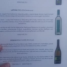 Terrace Café, Budapest - Étlap/itallap