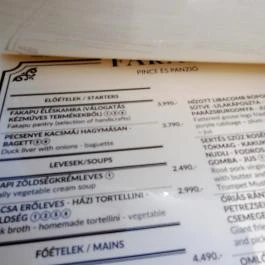 Fakapu Pince és Panzió Tokaj - Étlap/itallap