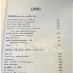 A Boros Borbár Sárospatak - Étlap/itallap