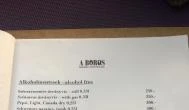 A Boros Borbár Sárospatak - Étlap/itallap