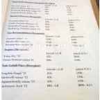 A Boros Borbár Sárospatak - Étlap/itallap