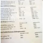 A Boros Borbár Sárospatak - Étlap/itallap